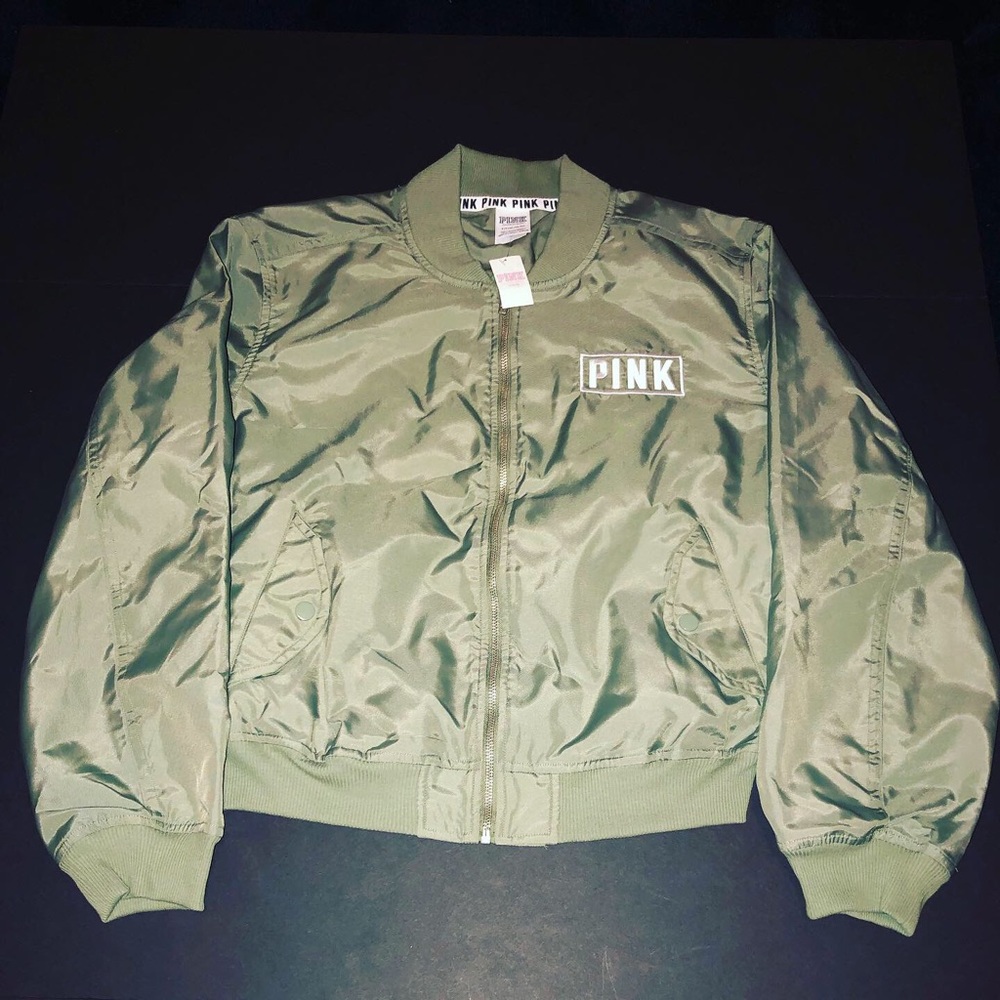 VSPink Pink 1986 Satin Bomber Jacket